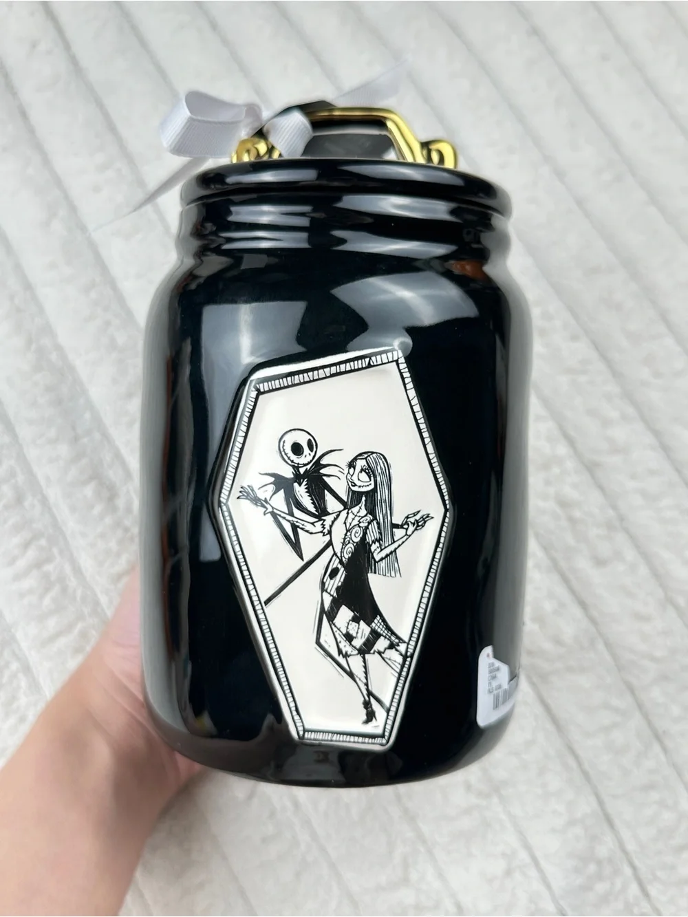 Rae Dunn Tim Burton Nightmare Before Christmas Jack and Sally Jar Canister